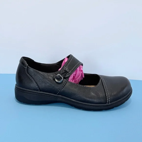 Clarks Women Carleigh Jane Black Leather Mary Jane Shoes Size 9.5 - Picture 7 of 17